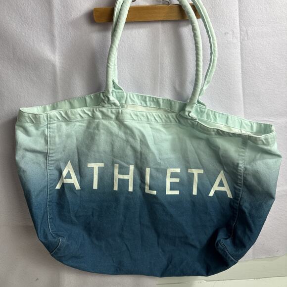 Athleta Blue Ombre Cloth Tote Bag 100% Cotton 23’x18’ - Picture 1 of 8